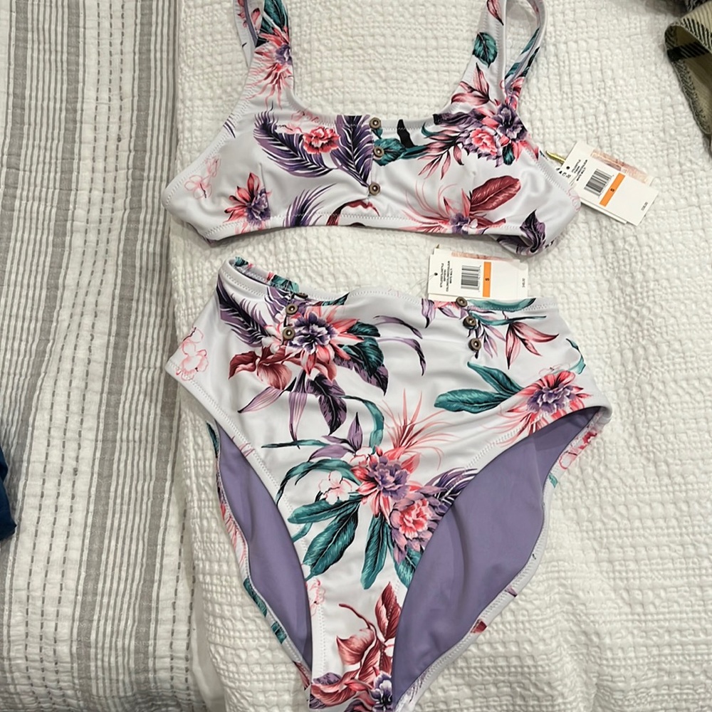 Jessica Simpson new with tags high waisted two piece swimsuit! Size small!